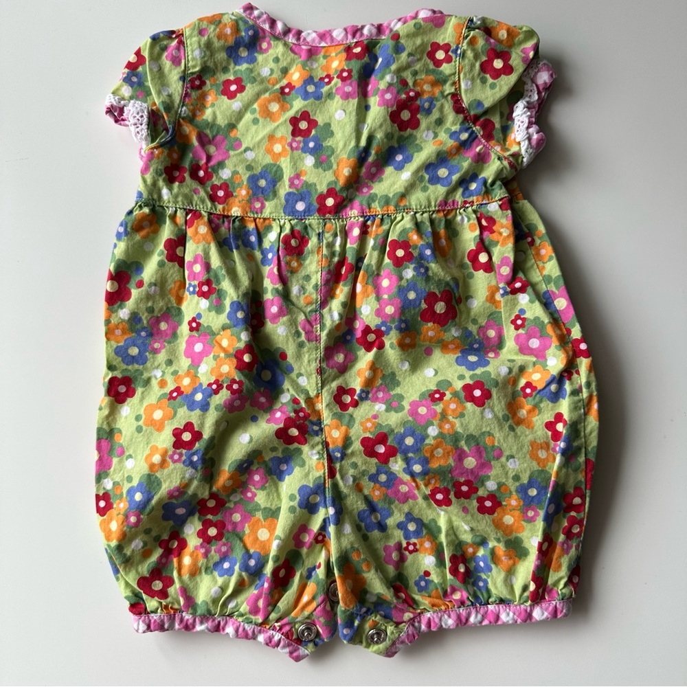 Hanna Andersson Floral Jumpsuit - Green, Pink, Red, Blue - Picture 4 of 6